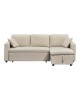 Γωνιακός αναστρέψιμος καναπές κρεβάτι Kamore με αποθηκευτικό χώρο ύφασμα μπεζ 223x146x85εκ Υλικό: FABRIC - WOOD 389-000016
