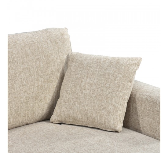 Γωνιακός αναστρέψιμος καναπές κρεβάτι Kamore με αποθηκευτικό χώρο ύφασμα μπεζ 223x146x85εκ Υλικό: FABRIC - WOOD 389-000016