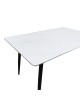Τραπέζι Pembe sintered stone λευκή όψη μαρμάρου με μαύρα μεταλλικά πόδια 140x80x75εκ Υλικό: Sintered stone top metal legs 390-000003