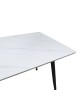 Τραπέζι Pembe sintered stone λευκή όψη μαρμάρου με μαύρα μεταλλικά πόδια 140x80x75εκ Υλικό: Sintered stone top metal legs 390-000003