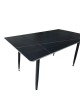 Τραπέζι Pembe sintered stone μαύρη όψη μαρμάρου με μαύρα μεταλλικά πόδια 140x80x75εκ Υλικό: Sintered stone top metal legs 390-000004