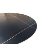 Τραπέζι Orbital sintered stone μαύρη όψη μαρμάρου με μαύρα μεταλλικά πόδια Φ120x76εκ Υλικό: Sintered stone top metal legs 390-000006