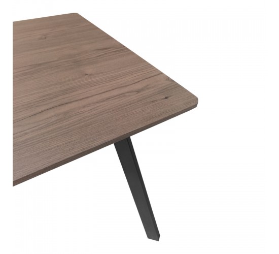 Τραπέζι Squaro καρυδί mdf με μαύρα μεταλλικά πόδια 80x80x75εκ Υλικό: MDF paper paste top metal legs 390-000008