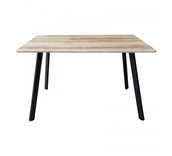 Τραπέζι Squaro sonoma mdf με μαύρα μεταλλικά πόδια 120x70x75εκ Υλικό: MDF paper paste top metal legs 390-000010