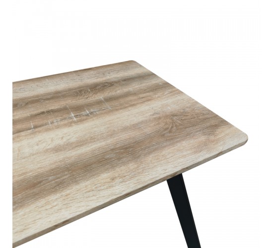 Τραπέζι Squaro sonoma mdf με μαύρα μεταλλικά πόδια 120x70x75εκ Υλικό: MDF paper paste top metal legs 390-000010