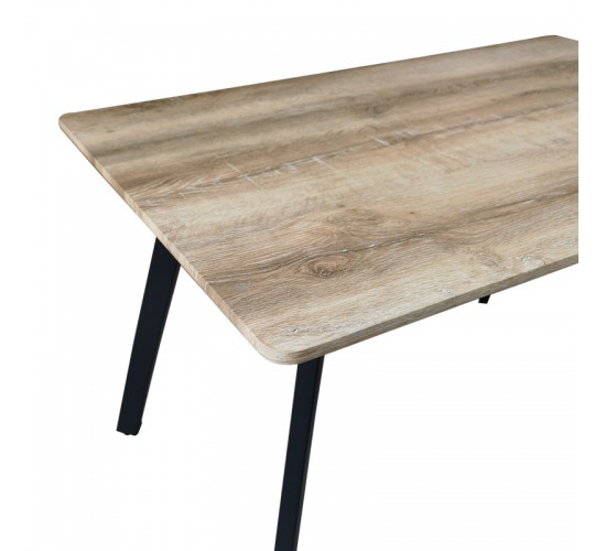 Τραπέζι Squaro sonoma mdf με μαύρα μεταλλικά πόδια 120x70x75εκ Υλικό: MDF paper paste top metal legs 390-000010