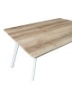 Τραπέζι Squaro sonoma mdf με λευκά μεταλλικά πόδια 120x70x75εκ Υλικό: MDF paper paste top metal legs 390-000011