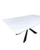 Τραπέζι Mattias sintered stone λευκη όψη μαρμάρου με μαύρα μεταλλικά πόδια 180x90x75εκ Υλικό: MDF paper paste top metal legs 390-000013