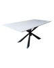 Τραπέζι Mattias sintered stone λευκη όψη μαρμάρου με μαύρα μεταλλικά πόδια 180x90x75εκ Υλικό: MDF paper paste top metal legs 390-000013