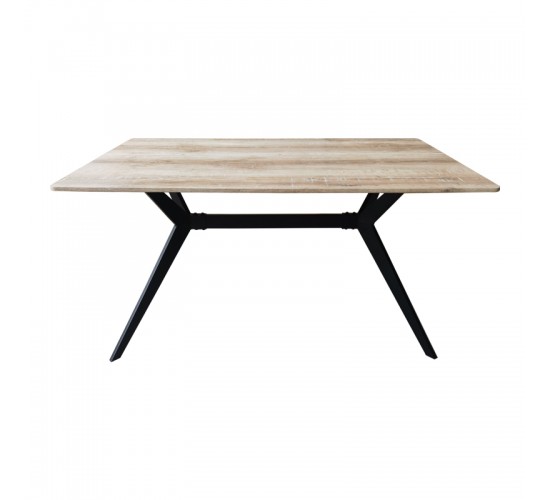 Τραπέζι Ezali sonoma mdf με μαύρα μεταλλικά πόδια 140x80x75εκ Υλικό: MDF paper paste top metal legs 390-000015