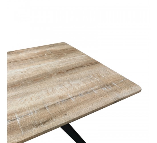 Τραπέζι Ezali sonoma mdf με μαύρα μεταλλικά πόδια 140x80x75εκ Υλικό: MDF paper paste top metal legs 390-000015