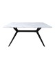 Τραπέζι Ezali mdf λευκή όψη μαρμάρου με μαύρα μεταλλικά πόδια 140x80x75εκ Υλικό: MDF paper paste top metal legs 390-000017