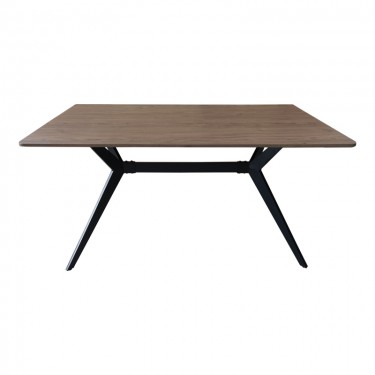 Τραπέζι Ezali mdf καρυδί με μαύρα μεταλλικά πόδια 140x80x75εκ Υλικό: MDF paper paste top metal legs 390-000018