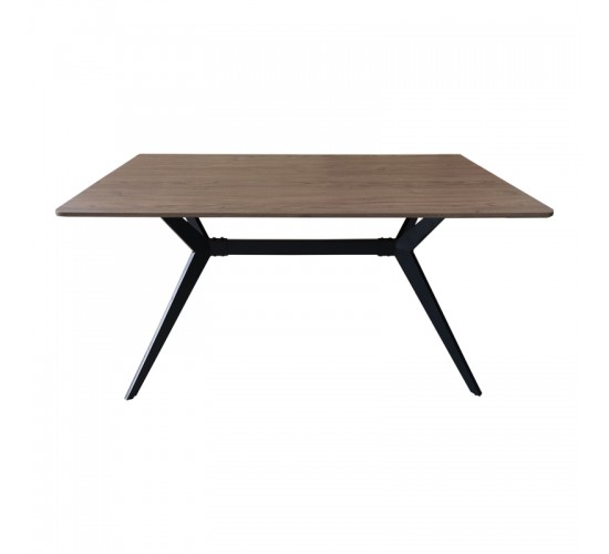 Τραπέζι Ezali mdf καρυδί με μαύρα μεταλλικά πόδια 140x80x75εκ Υλικό: MDF paper paste top metal legs 390-000018