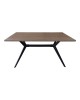 Τραπέζι Ezali mdf καρυδί με μαύρα μεταλλικά πόδια 140x80x75εκ Υλικό: MDF paper paste top metal legs 390-000018