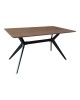Τραπέζι Ezali mdf καρυδί με μαύρα μεταλλικά πόδια 140x80x75εκ Υλικό: MDF paper paste top metal legs 390-000018