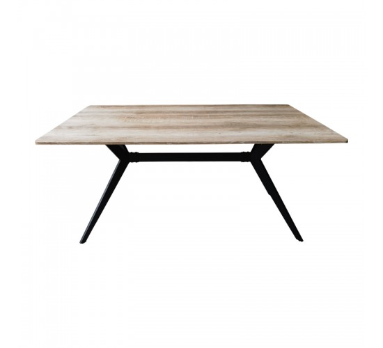 Τραπέζι Ezali sonoma mdf με μαύρα μεταλλικά πόδια 160x90x75εκ Υλικό: MDF paper paste top metal legs 390-000019