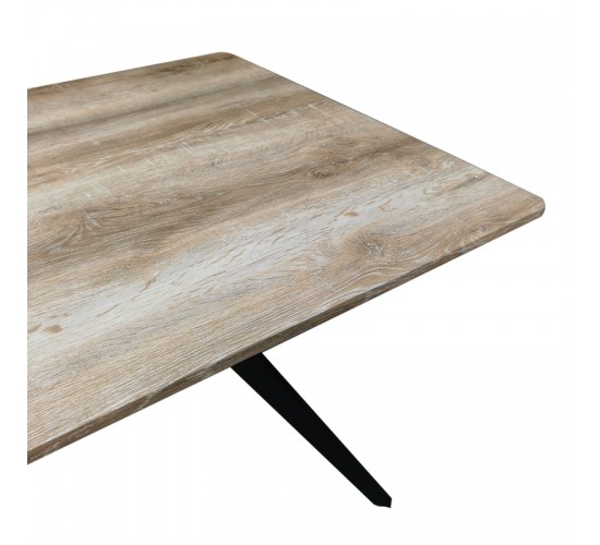 Τραπέζι Ezali sonoma mdf με μαύρα μεταλλικά πόδια 160x90x75εκ Υλικό: MDF paper paste top metal legs 390-000019