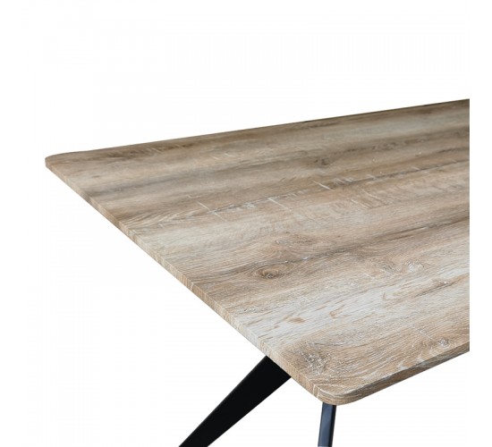 Τραπέζι Ezali sonoma mdf με μαύρα μεταλλικά πόδια 160x90x75εκ Υλικό: MDF paper paste top metal legs 390-000019