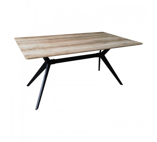 Τραπέζι Ezali sonoma mdf με μαύρα μεταλλικά πόδια 160x90x75εκ Υλικό: MDF paper paste top metal legs 390-000019