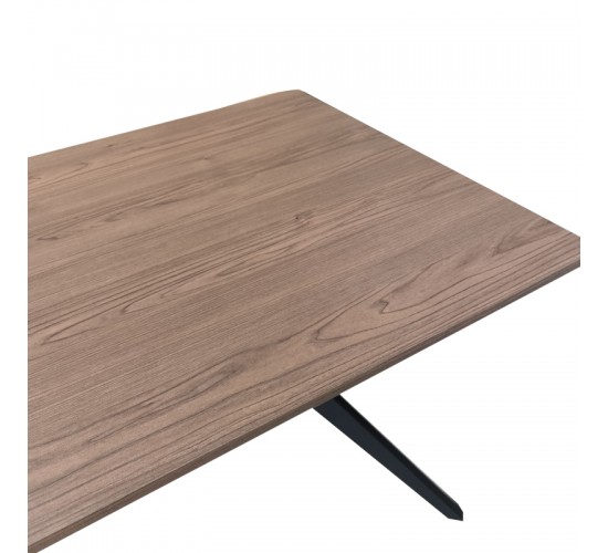 Τραπέζι Ezali καρυδί mdf με μαύρα μεταλλικά πόδια 160x90x75εκ Υλικό: MDF paper paste top metal legs 390-000020