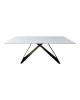 Τραπέζι Mapele sintered stone λευκή όψη μαρμάρου με μαύρα μεταλλικά πόδια 180x90x75εκ Υλικό: Sintered stone top metal legs 390-000021