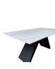 Τραπέζι Mapele sintered stone λευκή όψη μαρμάρου με μαύρα μεταλλικά πόδια 180x90x75εκ Υλικό: Sintered stone top metal legs 390-000021