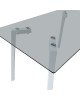 Τραπέζι Titta γυάλινη επιφάνεια με λευκά μεταλλικά πόδια 120x70x75εκ Υλικό: Tempered glass top metal legs 390-000023
