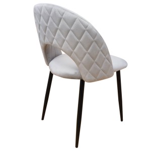 Καρέκλα Lovingo βελούδο γκρι με μαύρα μεταλλικά πόδια 50x47x85.5εκ Υλικό: Velvet fabric metal legs 390-000026