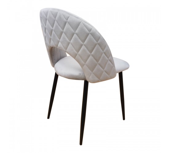 Καρέκλα Lovingo βελούδο γκρι με μαύρα μεταλλικά πόδια 50x47x85.5εκ Υλικό: Velvet fabric metal legs 390-000026