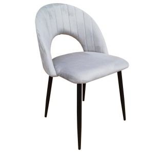 Καρέκλα Lovingo βελούδο γκρι με μαύρα μεταλλικά πόδια 50x47x85.5εκ Υλικό: Velvet fabric metal legs 390-000026