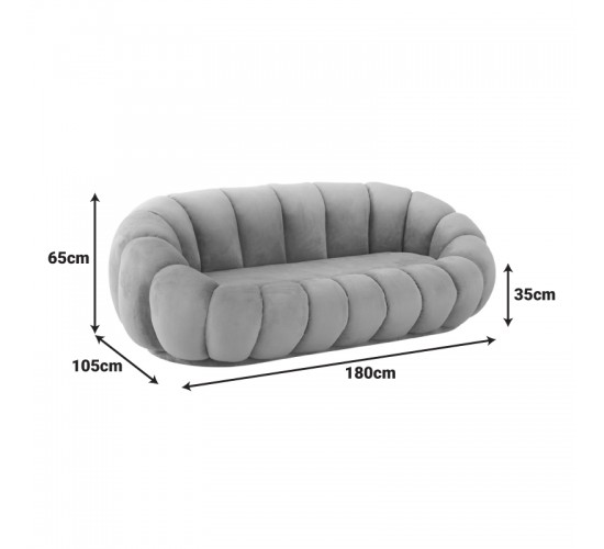 Καναπές Embrace μπουκλέ ύφασμα σε ροζ απόχρωση 180x105x65εκ Υλικό: Fabric-Polyester-Filling -Foam & doll cotton Frame :Plywood 392-000003