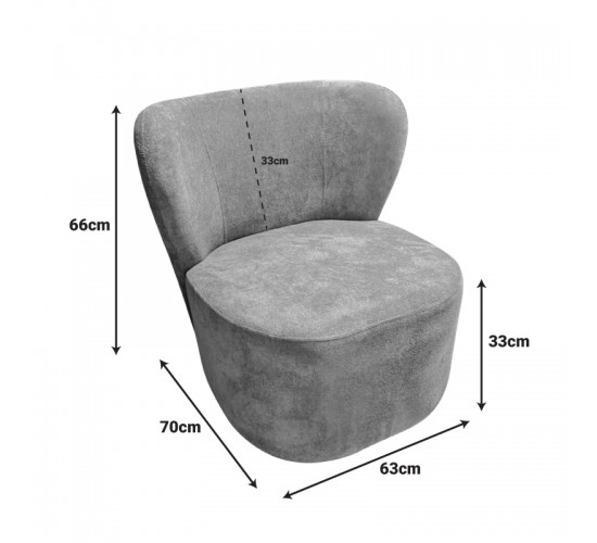 Πολυθρόνα Veridian ύφασμα σε φυστικί  απόχρωση 63x70x66εκ Υλικό: Fabric-Polyester-Filling -Foam & doll cotton Frame :Plywood 392-000005