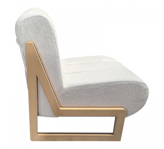 Πολυθρόνα Cocoon ύφασμα σε λευκή -πόδια σε φυσική απόχρωση 65x75x77εκ Υλικό: Fabric-Polyester-Filling -Foam & doll cotton Frame :Plywood 392-000007