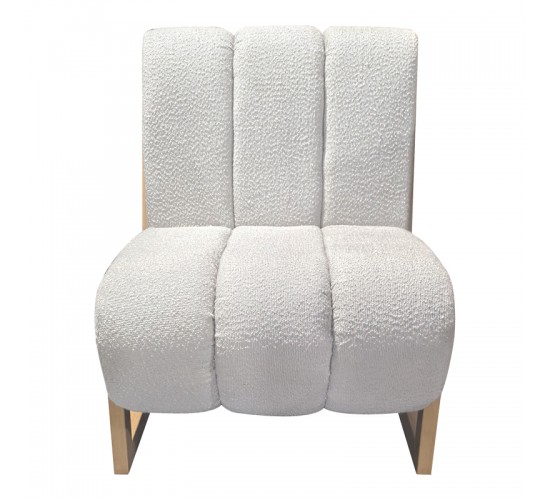 Πολυθρόνα Cocoon ύφασμα σε λευκή -πόδια σε φυσική απόχρωση 65x75x77εκ Υλικό: Fabric-Polyester-Filling -Foam & doll cotton Frame :Plywood 392-000007