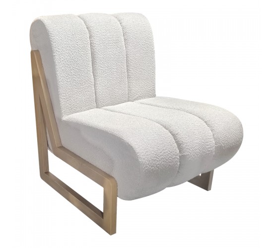 Πολυθρόνα Cocoon ύφασμα σε λευκή -πόδια σε φυσική απόχρωση 65x75x77εκ Υλικό: Fabric-Polyester-Filling -Foam & doll cotton Frame :Plywood 392-000007