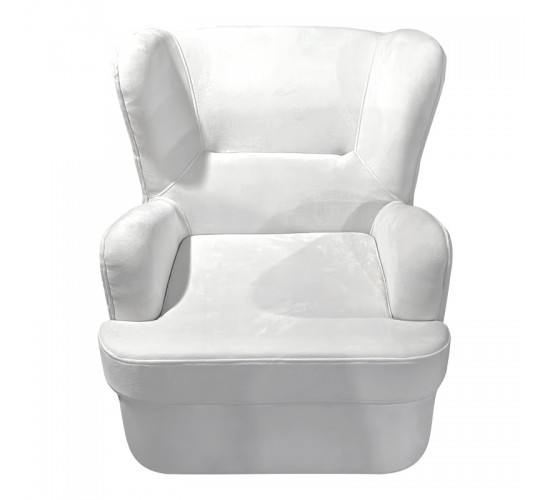 Πολυθρόνα Regalo βελούδο σε λευκή απόχρωση 75x88x85εκ Υλικό: Fabric-Polyester-Filling -Foam & doll cotton Frame :Plywood 392-000008