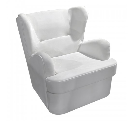 Πολυθρόνα Regalo βελούδο σε λευκή απόχρωση 75x88x85εκ Υλικό: Fabric-Polyester-Filling -Foam & doll cotton Frame :Plywood 392-000008