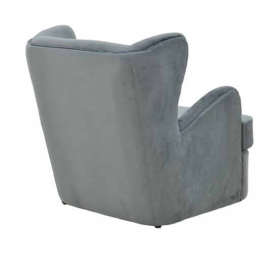 Πολυθρόνα Regalo βελούδο σε ανθρακί απόχρωση 75x88x85εκ Υλικό: Fabric-Polyester-Filling -Foam & doll cotton Frame :Plywood 392-000009