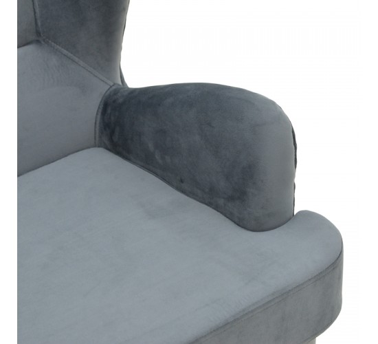 Πολυθρόνα Regalo βελούδο σε ανθρακί απόχρωση 75x88x85εκ Υλικό: Fabric-Polyester-Filling -Foam & doll cotton Frame :Plywood 392-000009