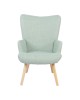 Πολυθρόνα-μπερζέρα Gerlina μέντα ύφασμα με πόδι σε φυσική απόχρωση 71x64x94εκ Υλικό: 100 %  POLYESTER FABRIC - METAL FRAME - FOAM - RUBBERWOOD 393-000002