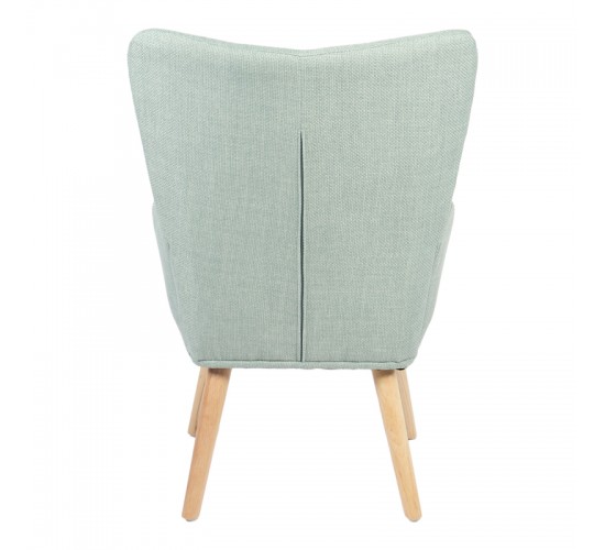 Πολυθρόνα-μπερζέρα Gerlina μέντα ύφασμα με πόδι σε φυσική απόχρωση 71x64x94εκ Υλικό: 100 %  POLYESTER FABRIC - METAL FRAME - FOAM - RUBBERWOOD 393-000002