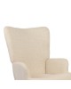 Πολυθρόνα-μπερζέρα Gerlina κρεμ ύφασμα με πόδι σε φυσική απόχρωση 71x64x94εκ Υλικό: 100 %  POLYESTER FABRIC - METAL FRAME - FOAM - RUBBERWOOD 393-000003