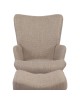 Πολυθρόνα-μπερζέρα με υποπόδιο Gerlina γκρι-μπεζ ύφασμα με πόδι σε φυσική απόχρωση 71x64x94εκ Υλικό: 100 %  POLYESTER FABRIC - METAL FRAME - FOAM - RUBBERWOOD 393-000009