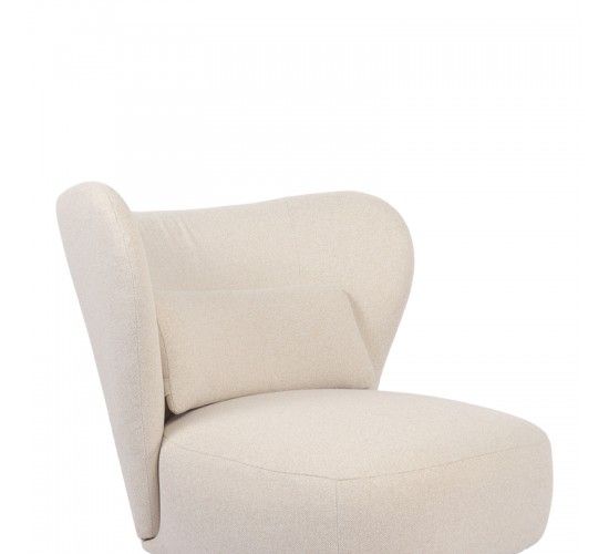 Πολυθρόνα Nagreta κρεμ ύφασμα με μεταλλικό πόδι σε μαύρη απόχρωση 77x73x74εκ Υλικό: 100 %  POLYESTER FABRIC - METAL FRAME - FOAM 393-000012