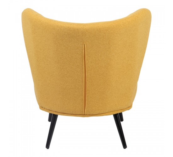 Πολυθρόνα Nagreta κίτρινο ύφασμα με μεταλλικό πόδι σε μαύρη απόχρωση 77x73x74εκ Υλικό: 100 %  POLYESTER FABRIC - METAL FRAME - FOAM 393-000013