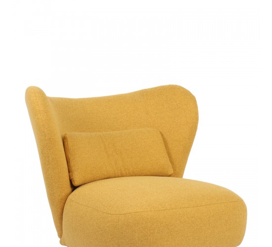 Πολυθρόνα Nagreta κίτρινο ύφασμα με μεταλλικό πόδι σε μαύρη απόχρωση 77x73x74εκ Υλικό: 100 %  POLYESTER FABRIC - METAL FRAME - FOAM 393-000013