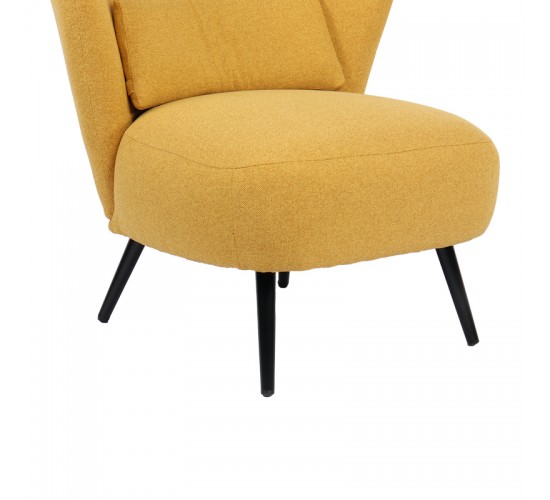 Πολυθρόνα Nagreta κίτρινο ύφασμα με μεταλλικό πόδι σε μαύρη απόχρωση 77x73x74εκ Υλικό: 100 %  POLYESTER FABRIC - METAL FRAME - FOAM 393-000013