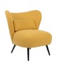 Πολυθρόνα Nagreta κίτρινο ύφασμα με μεταλλικό πόδι σε μαύρη απόχρωση 77x73x74εκ Υλικό: 100 %  POLYESTER FABRIC - METAL FRAME - FOAM 393-000013