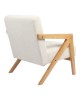 Πολυθρόνα Garifa λευκό ύφασμα με πόδι σε φυσική απόχρωση 79x75x75εκ Υλικό: 100 %  POLYESTER FABRIC - WOODEN FRAME - FOAM - RUBBERWOOD 393-000015